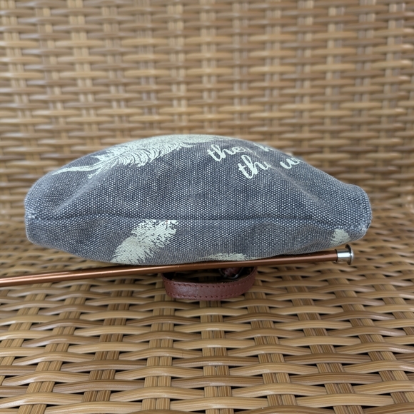 Primitives By Kathy Canvas Crossbody Bag Faux Leather Shoulder Strap Feathers - Picture 8 of 16